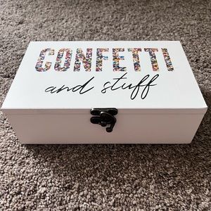“Confetti and stuff” storage box